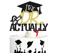 It's DR Actually Cake Topper - Congrats Doctorate Degree, Class of 2026 PHD JD MD Degree Graduation Party Decoration Supplies, Gold and Black Glitter