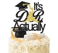 It's Dr Actually Cake Topper, Doctoral Degree Cake Decorations, Doctored It, Class of 2026 Doctorate Graduation Party Decorations Black and Gold Glitter