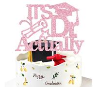 It's Dr Actually Cake Topper, Doctoral Degree Cake Decorations, Glittery Class of 2026 Doctorate Graduation Party Decorations, Pink Glitter