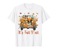 It's Fall Y'all Border Collie Dog On Truck Thanksgiving Kids T-Shirt