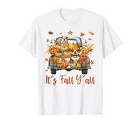 It's Fall Y'all English Bulldog Dog On Truck Thanksgiving T-Shirt