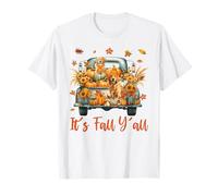 It's Fall Y'all Golden Retriever Dog On Truck Thanksgiving T-Shirt
