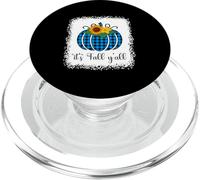It's Fall Yall Halloween Bleached Bleu Pumpkin Buffalo plaid PopSockets PopGrip for MagSafe