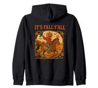 It's Fall Y'all Pumpkin Head Cowboy Zip Hoodie