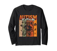 It's Finally Autism Tsim Awareness Autumn Autistic Raccoon Long Sleeve T-Shirt