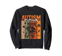 It's Finally Autism Tsim Awareness Autumn Autistic Raccoon Sweatshirt