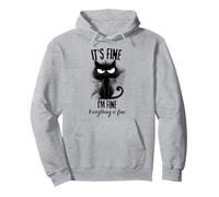 Its Fine Cat Dad Mom Funny Pullover Hoodie