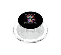 It's Fine Cat I'm Fine Everything Is Fine Funny Cat Lover PopSockets PopGrip for MagSafe