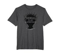 It's Fine Denial is My Superpower Funny Sarcastic Quote T-Shirt, Men's Big and Tall, Dark Heather Grey, 6X Tall