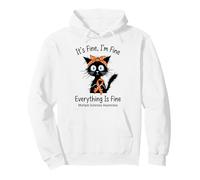 Its Fine Everything Is Fine Multiple Sclerosis Awareness Cat Pullover Hoodie