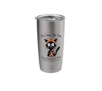 Its Fine Everything is Fine Multiple Sclerosis Awareness Cat Stainless Steel Insulated Tumbler
