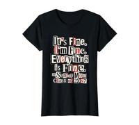 Its Fine Everything is Fine Senior Mom Class of 2027 Value Graphic T-Shirt, Women, Black, L