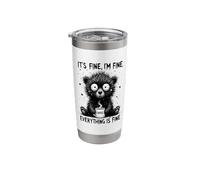 Its Fine Im Fine Coffee Bear Stainless Steel Insulated Tumbler