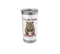 Its Fine Im Fine Coffee Capybara Stainless Steel Insulated Tumbler