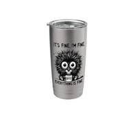 Its Fine Im Fine Coffee Lion Stainless Steel Insulated Tumbler