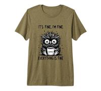 Its Fine Im Fine Coffee Owl Premium T-Shirt