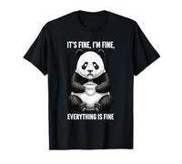 Its Fine Im Fine Coffee Panda T-Shirt
