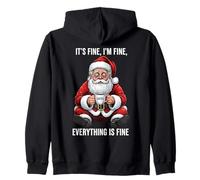 Its Fine Im Fine Coffee santa Zip Hoodie
