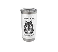 Its Fine Im Fine Coffee Wolf Stainless Steel Insulated Tumbler