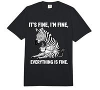 Its Fine Im Fine Coffee Zebra Comfort Colors Adult Heavyweight T-Shirt