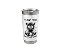 Its Fine Im Fine Coffee Zebra Stainless Steel Insulated Tumbler
