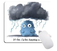 It's Fine I'm Fine Cute Design Mouse Pads for Desk,Square Mouse Mat, Waterproof Non Slip Rubber Base Mouse Pad for Office Laptop Computers, Premium Mousepad Washable Cloth, 9.4"x7.9"