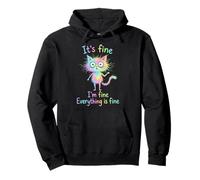 It's Fine I'm Fine Everything is Fine Cat Owner Tie Dye Pullover Hoodie