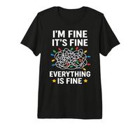 It's Fine I'm Fine Everything is Fine Christmas Lights Premium T-Shirt