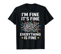 It's Fine I'm Fine Everything is Fine Christmas Lights T-Shirt