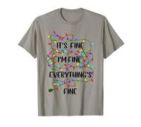 It's Fine I'm Fine Everything Is Fine Christmas Lights T-Shirt