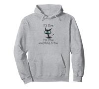 It's Fine I'm Fine Everything Is Fine Funny Black Cat Women Pullover Hoodie