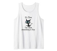 It's Fine I'm Fine Everything Is Fine Funny Black Cat Women Tank Top