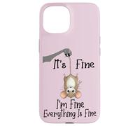 It's fine I'm fine everything is fine funny Cute Mouse Rat Case for iPhone 15
