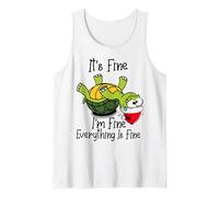 It's fine I'm fine Everything is fine Funny Cute Xmas Turtle Tank Top