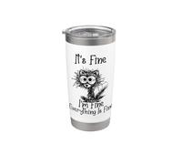 It's Fine I'm Fine Everything is Fine Funny Ferret Meme Stainless Steel Insulated Tumbler