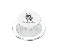 It's Fine I'm Fine Everything is Fine Funny Husky Dog Meme PopSockets PopGrip for MagSafe