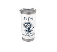 It's Fine I'm Fine Everything is Fine Funny Monkey Meme Stainless Steel Insulated Tumbler