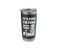 It's Fine I'm Fine Everything is Fine Meme Funny Sloth Stainless Steel Insulated Tumbler