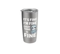 It's Fine I'm Fine Everything is Fine Meme Funny Sloth Stainless Steel Insulated Tumbler