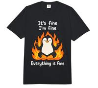 It's Fine I'm Fine Everything is Fine Penguin Comfort Colors Adult Heavyweight T-Shirt