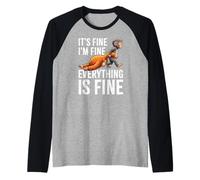 It's Fine I'm Fine Everything is Fine Punch The Monkey Raglan Baseball Tee