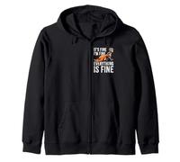 It's Fine I'm Fine Everything Is Fine Punch The Monkey Zip Hoodie