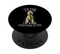 It's FINE I'm FINE Everything Is FINE Sarcastic Funny Dog PopSockets Adhesive PopGrip