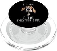 It's FINE I'm FINE Everything Is FINE Sarcastic Funny Dog PopSockets PopGrip for MagSafe