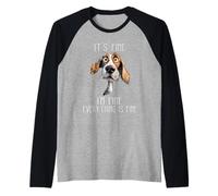 It's FINE I'm FINE Everything is FINE Sarcastic Funny Dog Raglan Baseball Tee