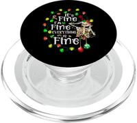 It's Fine I'm Fine Everything is Fine Skeleton Xmas Lights PopSockets PopGrip for MagSafe