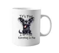 It's Fine I'm Fine Everything is Funny Mug with Dog Design, White - Great Gift for Christmas, Birthday, or Any Occasion - Perfect for Coffee, Tea, and Dog Lovers