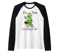 It's fine I'm fine Everything is oky Funny Turtle Great Gift Raglan Baseball Tee