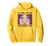 It's Fine I'm Fine Everything's Fine, Retro Comic Book Style Pullover Hoodie