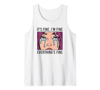 It's Fine I'm Fine Everything's Fine, Retro Comic Book Style Tank Top